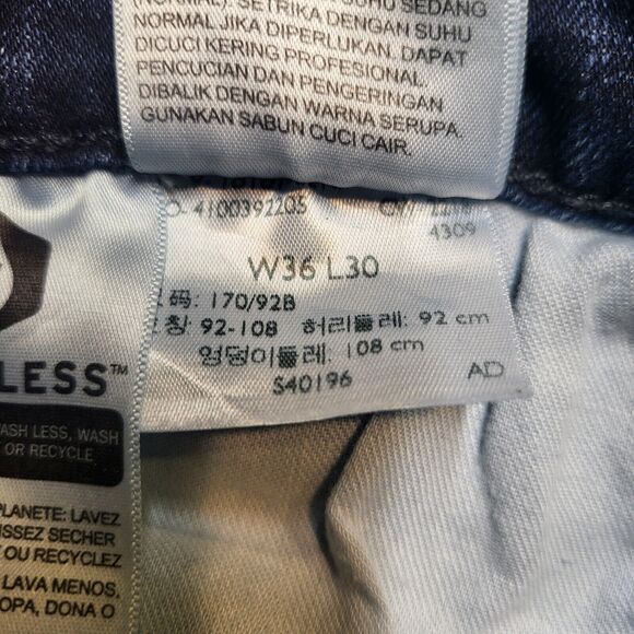 Levis 541 Jeans Mens 36x29 Blue Straight Leg Blue Denim Distressed - Picture 5 of 10